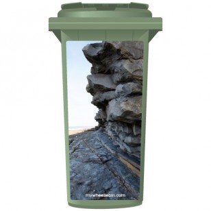 Cliff Face At The Beach Wheelie Bin Sticker Panel